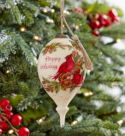 Happy Holidays Hand Painted Ornament